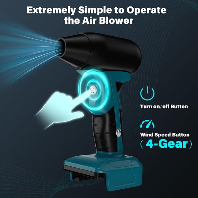 Detalle de Makita 18V Li-ion compatible jet dry blower air duster (no battery) – 4 gear adjustable airflow up to 130,000 RPM