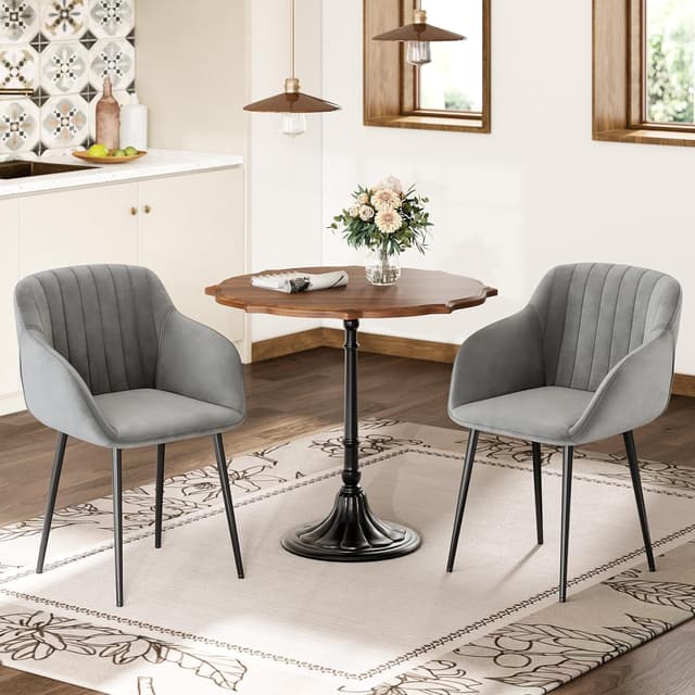 Detalle 2 de Goeurvant Set 6 sedie in velluto grigio