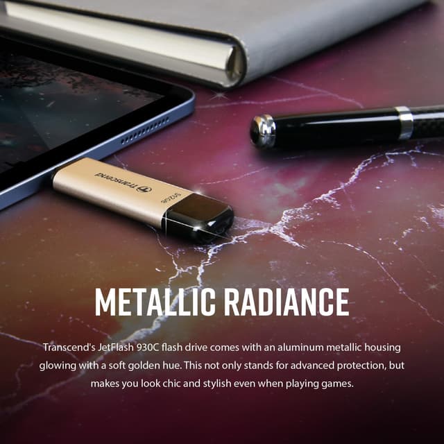 Thumbnail 4 de Transcend JetFlash 930C 128GB USB 3.2 ✨ Rosa Dorado