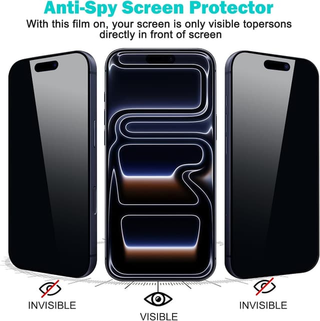 Detalle 2 de PEHAEL 3+3 Privacy Glass for iPhone 17 Pro Max 6.9