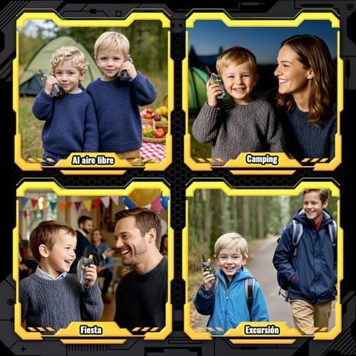 Detalle de Kidluna Walkie Talkies Niños con Ojos Luminosos y diseño murciélago, alcance hasta 600 m