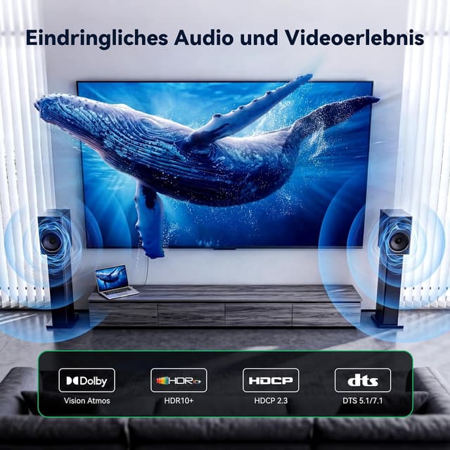 Detalle de biaze ZH213 USB‑auf‑HDMI Adapterkabel 1 m, 1080p 60Hz