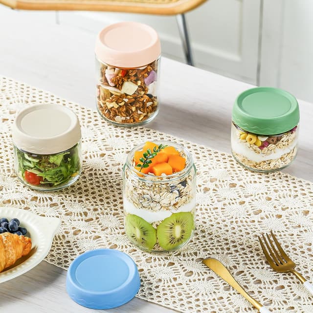 Thumbnail 5 de DRKIO Overnight Oats Glass Jars 16 oz 🥣