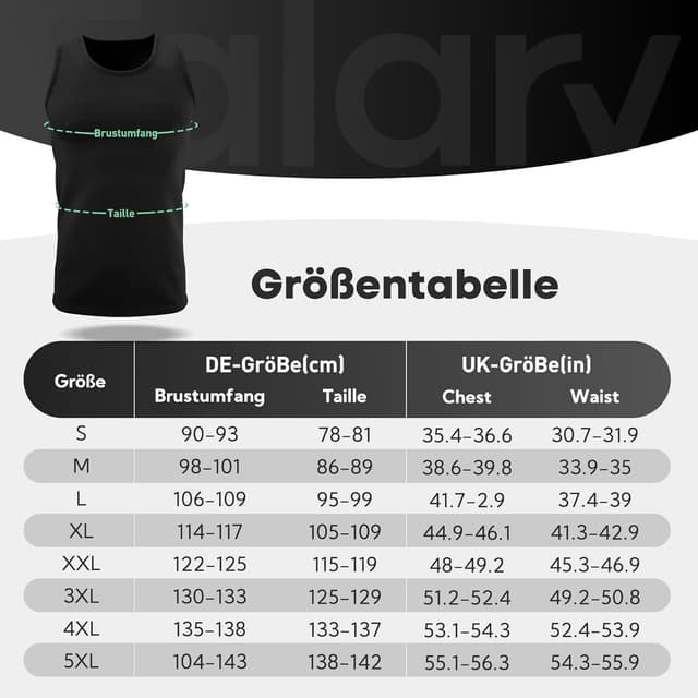 Detalle de FALARY canottiere uomo pacco da 3 in 100% cotone (S-5XL) bianco, nero, marina e oliva