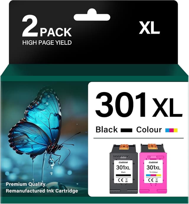 Detalle de Cebhink 301 XL ink cartridges Black and Colour (2-pack) for HP 301XL