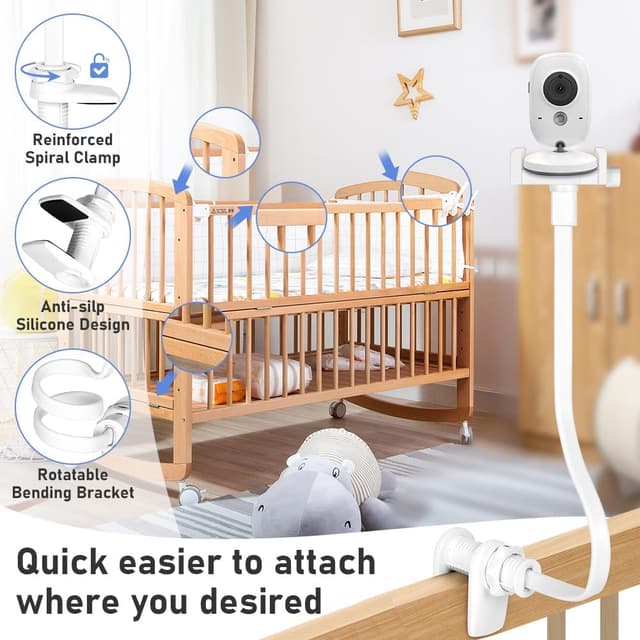 Detalle de OFFCUP Support de Caméra Bébé flexible 80 cm, universel et pliable (sans perçage)