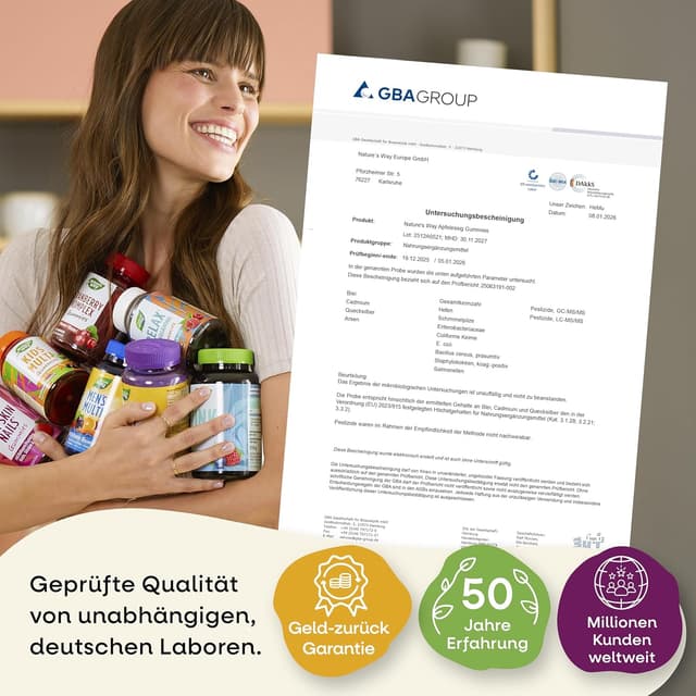 Thumbnail 6 de Apfelessig Gummies mit 1.000 mg Apfelessig-Komplex, Vitamin B12 & Folsäure – vegane Gummibärchen (60 Stk)