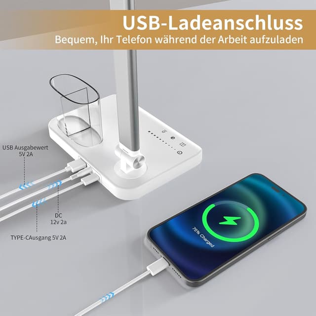 Thumbnail 4 de iVict Led-Schreibtischlampe Doppelkopf höhenverstellbar