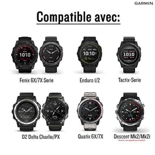 Detalle de Garmin QuickFit 26 Correa de Nailon Roja Jaspé