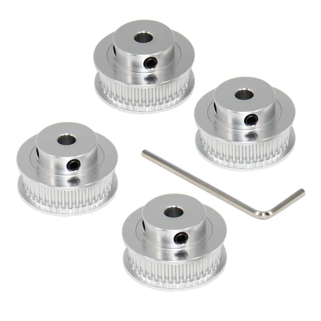 Detalle de Yeebyee 4x 2GT Zahnriemenscheibe mit 40 Zähnen, Bohrung 5 mm und 6 mm Riemenbreite (GT2, Aluminium)