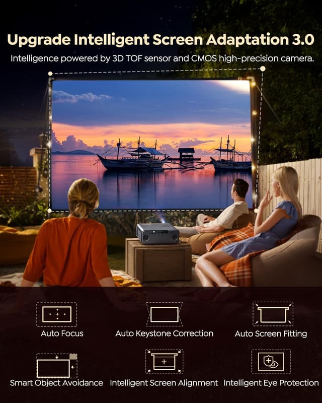 Detalle 1 de Netflix Officially Smart 4K Projector 1200 ANSI