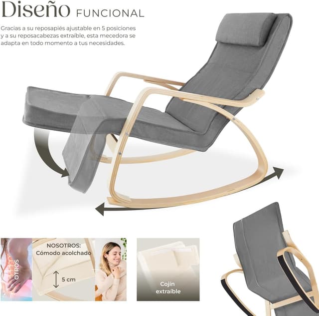 Thumbnail 5 de tectake® Silla Mecedora Ergonómica 5 posiciones