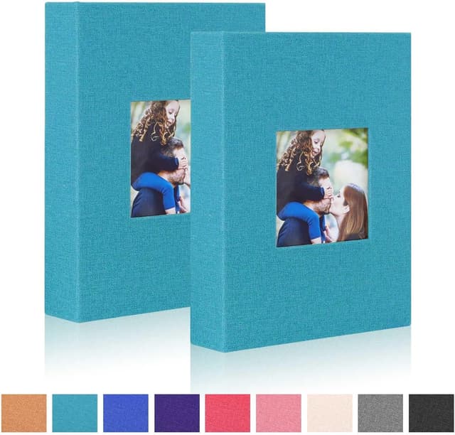 Detalle de Small 6x4 Photo Album (2 Packs) with Linen Cover, Portrait 10x15cm Slip-In Pockets