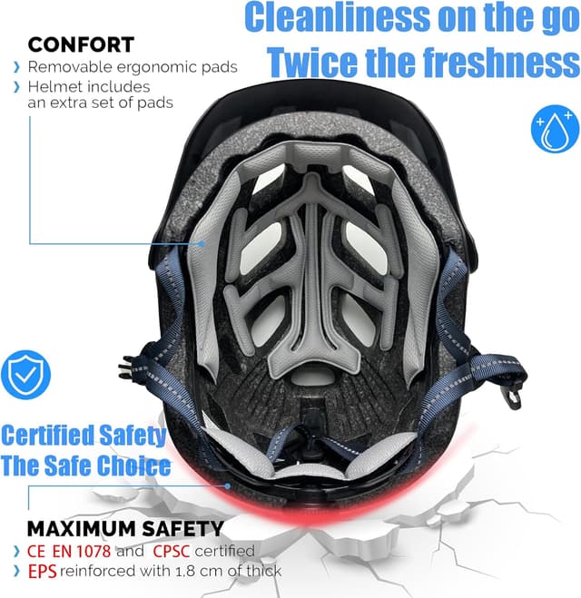 Detalle de Casco bici PANK MTB 15 prese d’aria LED