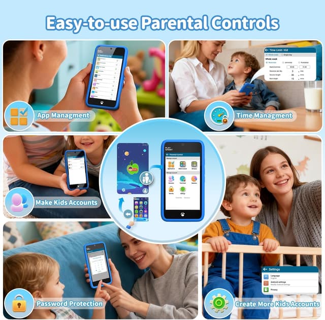 Thumbnail 6 de MOMILLA Kids Smart Phone with 3.97” Screen, Dual Camera Stickers & 16 GB Storage (Age 3–10)