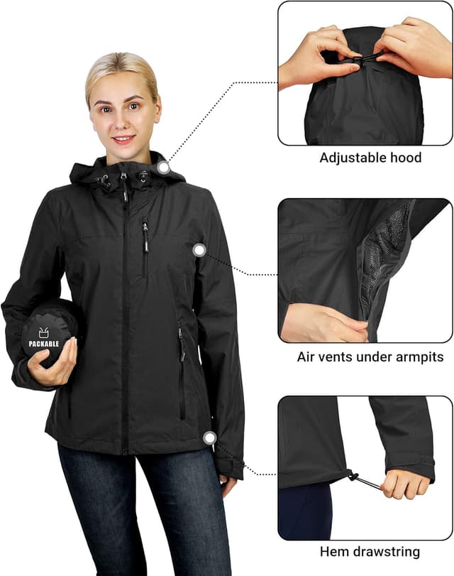 Detalle 1 de Outdoor Ventures Damen Regenjacke Wasserdicht 10000 mm