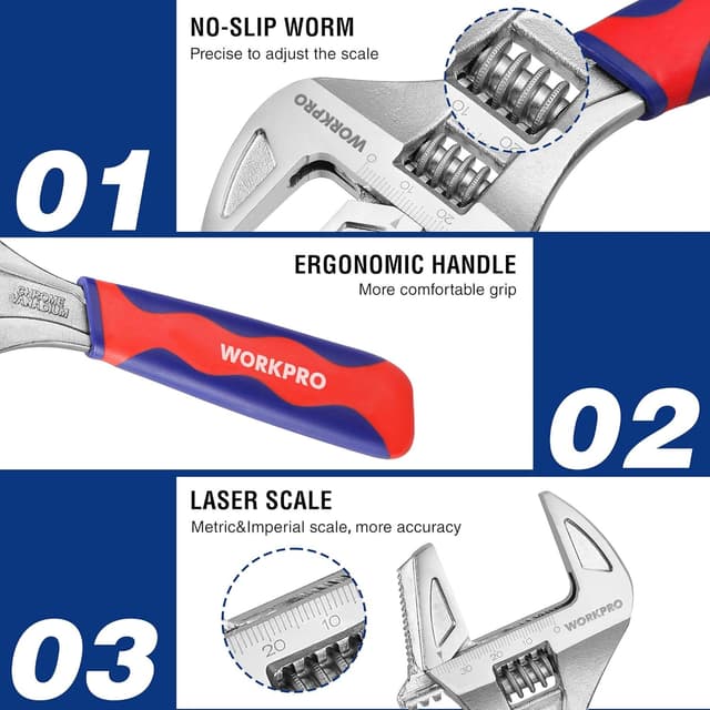 Thumbnail 3 de WORKPRO Wide Mouth 42mm 2-in-1 Wrench