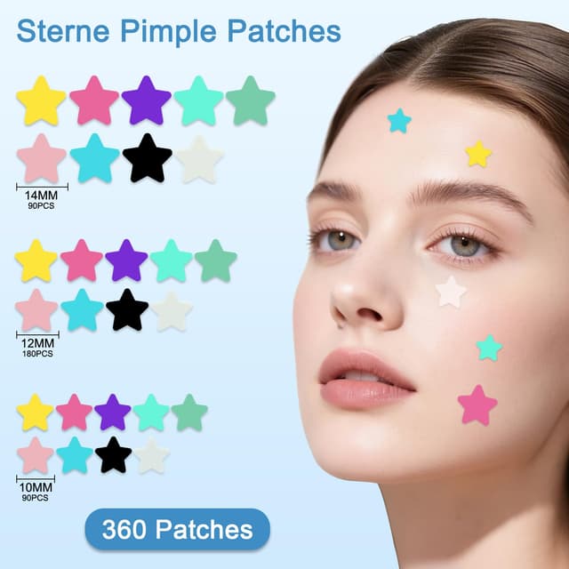 Detalle 2 de Hydrokolloid Pickel Pflaster mit Teebaumöl & Salicylsäure (360 Stück, 3 Größen) für Gesicht und Körper