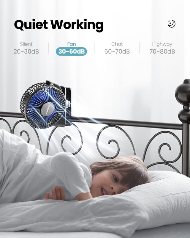 Thumbnail 4 de gaiatop Portable Clip on Fan 3-speed USB desk fan 🌬