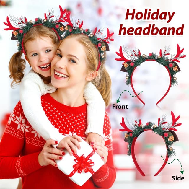 Thumbnail 1 de Healifty Reindeer Antlers Headband for Christmas
