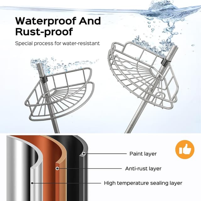 Detalle 2 de HAMITOR Shower Corner Caddy 120-307 cm