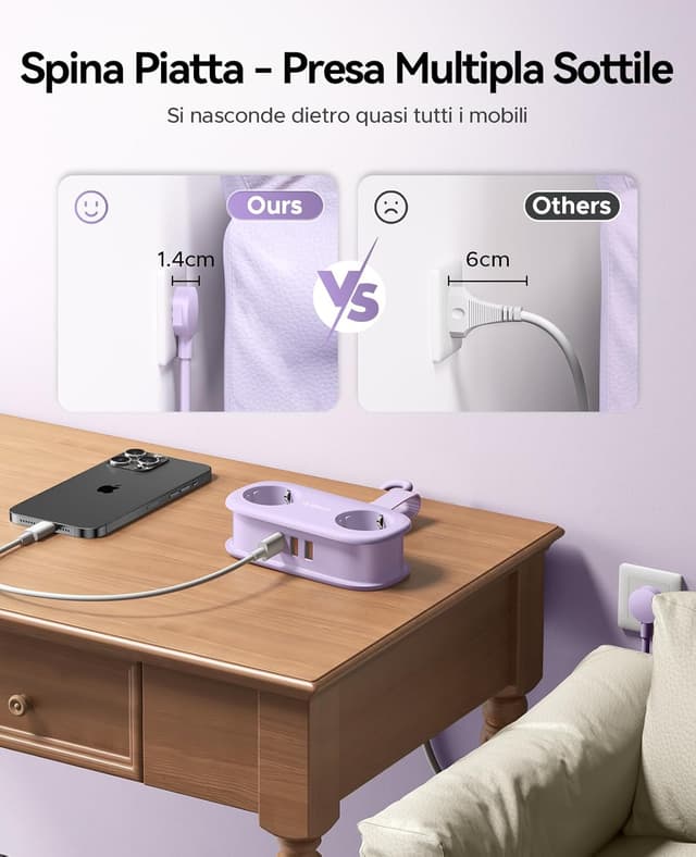 Thumbnail 6 de ORICO AP3-Lilla Ciabatta multipresa 5 in 1 20W