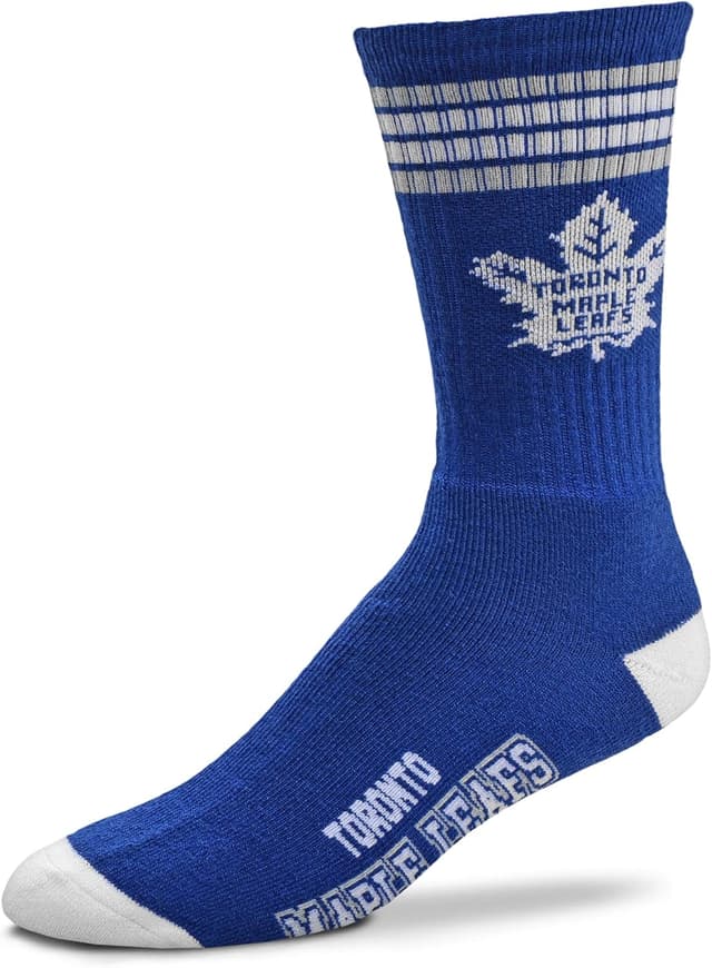 Detalle 2 de For Bare Feet NHL unisex-child 4 Stripe Deuce Crew socks (Carolina Hurricanes)