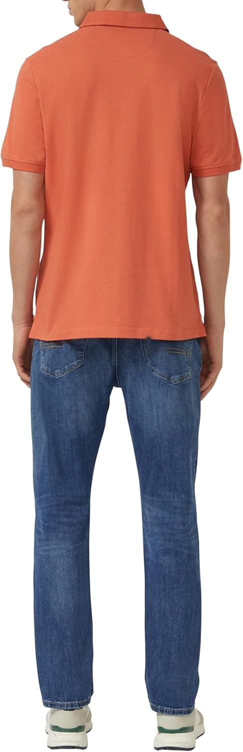 Detalle de s.Oliver Poloshirt mit kleinem Label-Print – klassisches Polo für Alltag und Büro