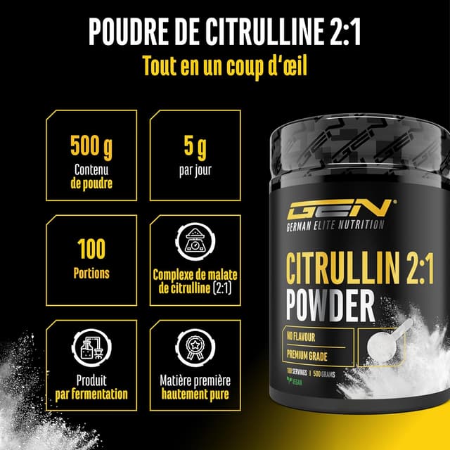 Thumbnail 1 de L-citrulline DL-malate 2:1 – poudre 500 g