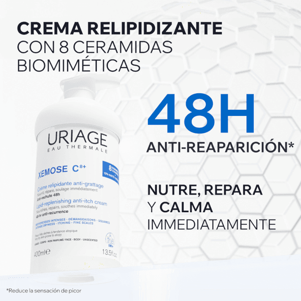 Detalle 2 de Uriage Xemose C8+ Crema Corporal relipidizante antipicor 2x400 ml