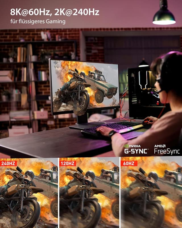 Detalle de Stouchi DisplayPort-Kabel 1.4 240 Hz, 2 m