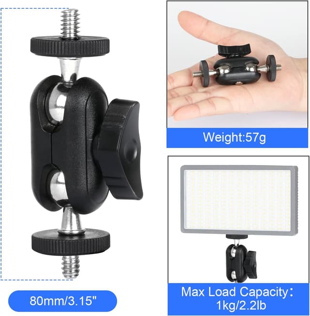 Detalle de Doppelter Kugelkopfadapter 2er Pack für 1/4 Zoll