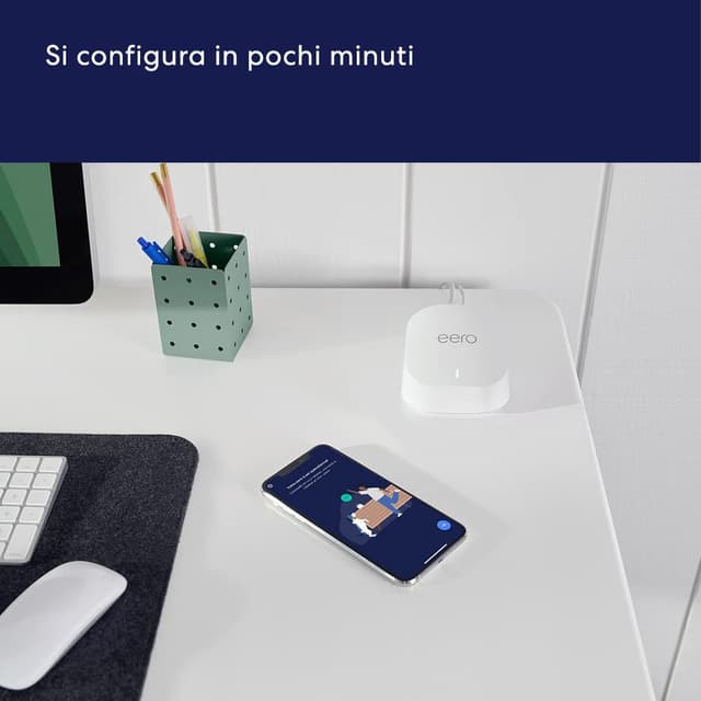 Detalle 2 de Amazon eero 6+ Mesh Wi‑Fi (modello 2022), kit da 2 router con Ethernet 1 Gbps, copertura fino a 280 m²