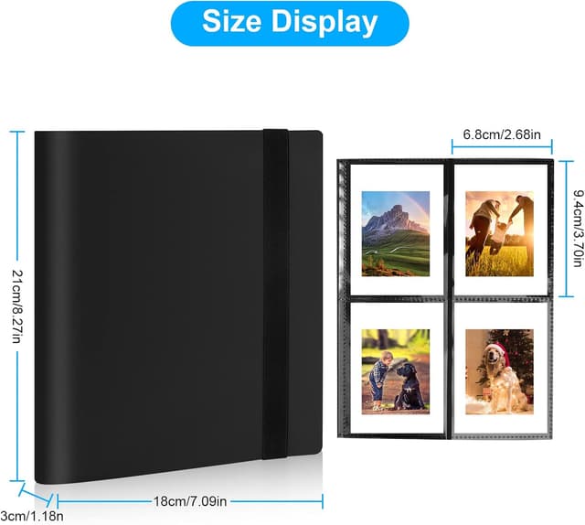 Detalle de Album photo Flintronic pour film 3 pouces (160 poches, 20 autocollants) — pour Instax Mini, Polaroid, Kodak