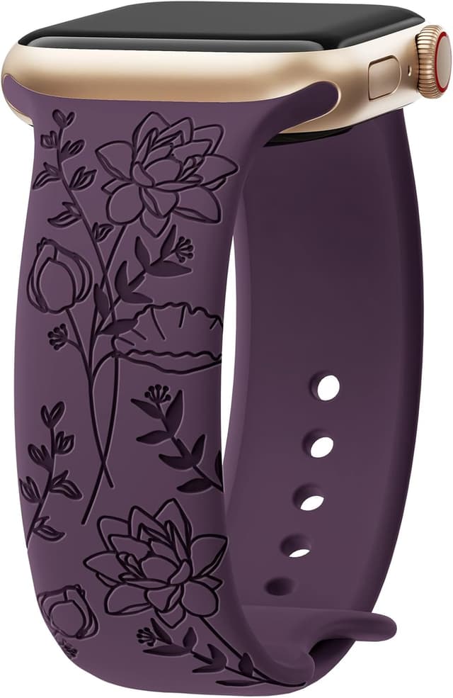 Detalle de Yoohoo Floral Engraved strap for Apple Watch