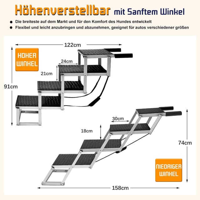 Thumbnail 2 de Hundetreppe Große Hunde Extra Breit 4 Stufen