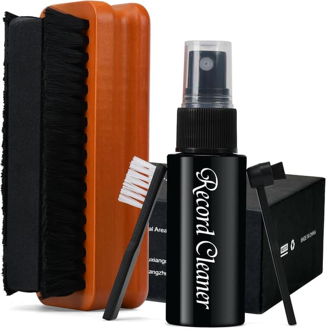 Detalle de 5 in1 Vinyl Record Cleaner Kit with Velvet & Microfiber Brushes, XL Cleaning Liquid, Duster, and Stylus Brush