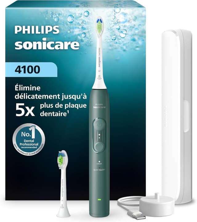 Detalle de Philips Sonicare série 4100 HX4042/46 – brosse à dents électrique sonique avec capteur de pression, 4 réglages