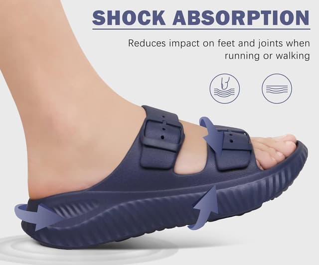 Thumbnail 6 de KuaiLu Women’s Recovery Sandals with Arch Support – double-buckle sliders for plantar fasciitis relief