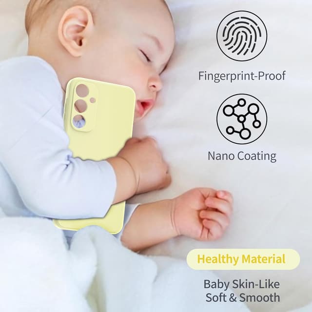 Detalle 2 de Watana Hülle für Samsung Galaxy A55 – Soft-Touch Flüssigsilikon Case mit Mikrofaserfutter, weiß