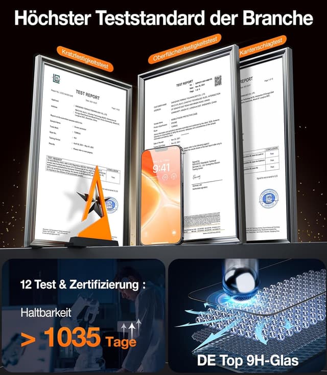 Detalle de TORRAS Panzerglas-Schutzfolie für iPhone 12 / 12 Pro (9H+, Anti-Fingerabdruck, 2 Stück)