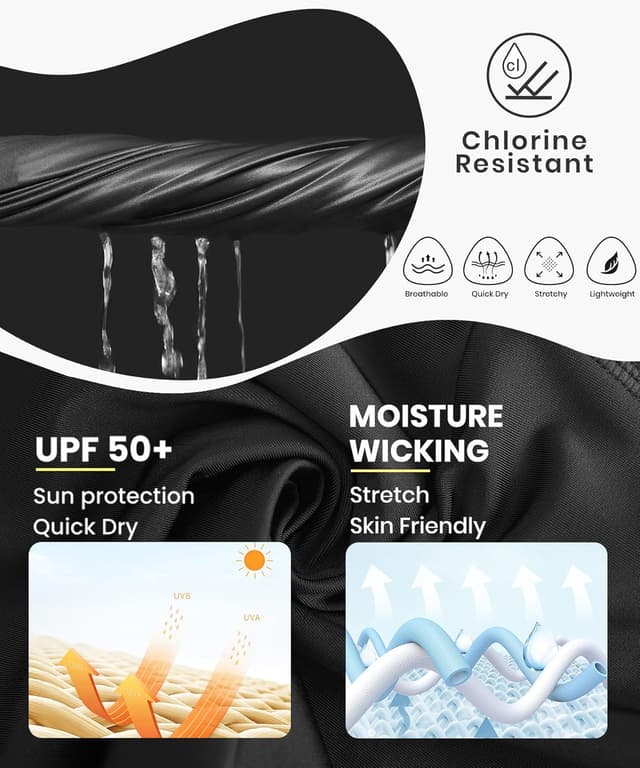 Detalle 2 de HODOSPORTS Women’s High-Waisted Swim Board Shorts with UPF 50+ and Pockets (3"/5"/7"/9"/12")