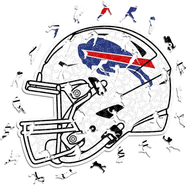 Detalle de Iconic Puzzles Casque Buffalo Bills en bois sous licence officielle NFL (taille S, 150 pièces)