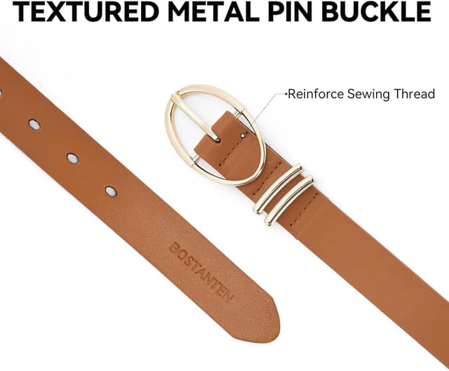 Detalle 2 de BOSTANTEN Damengürtel 1,1 Zoll Leder schwarz