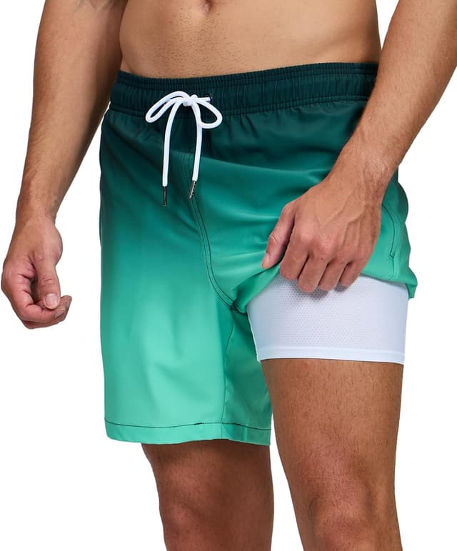 Thumbnail 6 de Kfnire Costume da bagno uomo a rapido asciugatura 2 in 1 con fodera a compressione e tasche con cerniera