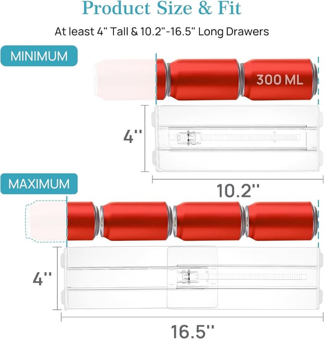 Detalle 2 de Vtopmart 12-Pack Drawer Dividers, 4" High ⚙