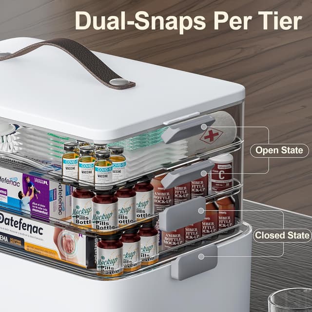 Thumbnail 4 de CTIME 4-Tier XL Medicine Organizer, Portable