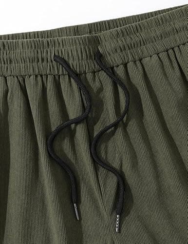 Detalle de TARAINYA Corduroy Kurze Hosen Herren aus Baumwolle mit Kordelzug und Taschen