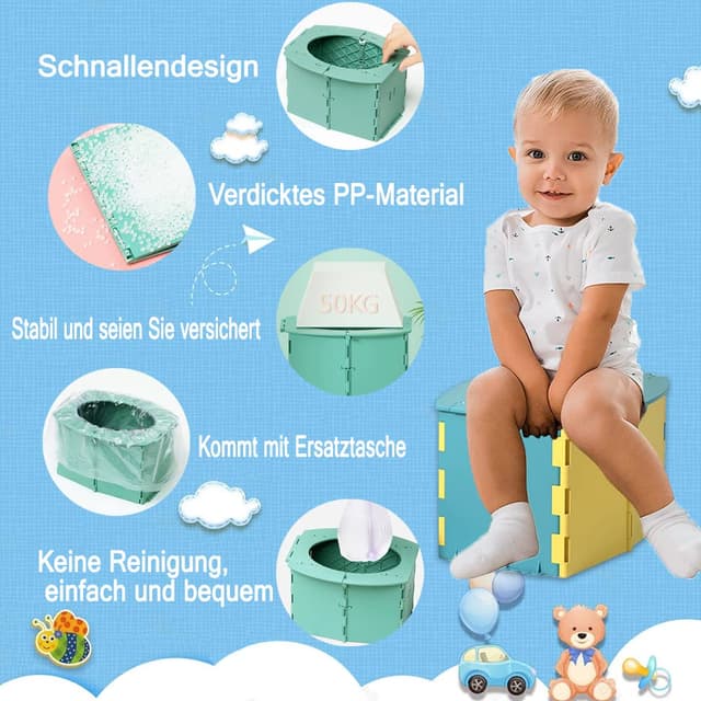 Detalle de Anyingkai faltbares Kinder-Töpfchen, Felsenblau