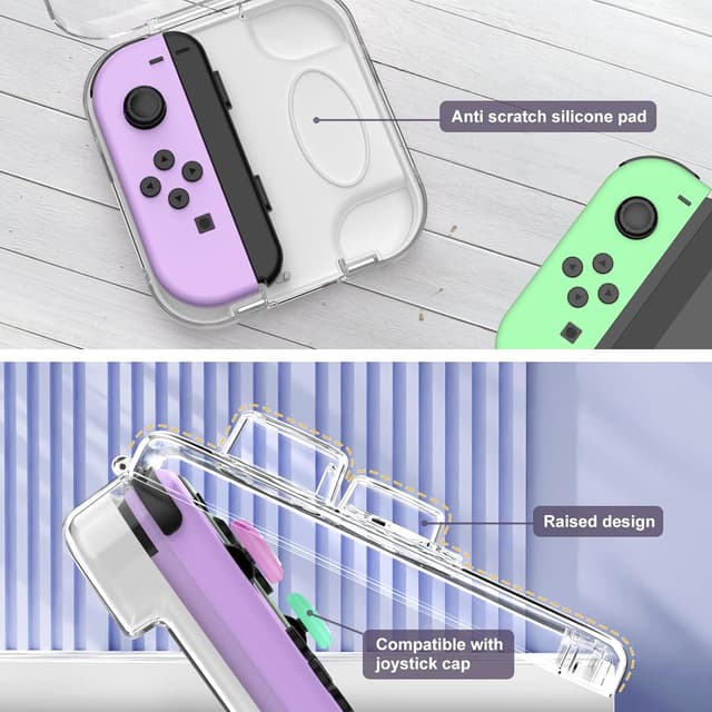 Detalle de FINTIE Storage Case für Joy-Con – portable, staubdichte Schutzhülle mit transparentem PC-Deckel und Magnetverschluss